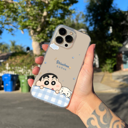 Peekaboo Shinchan Wallpaper Clear Silicon Cover