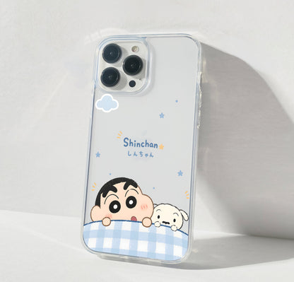 Peekaboo Shinchan Wallpaper Clear Silicon Cover
