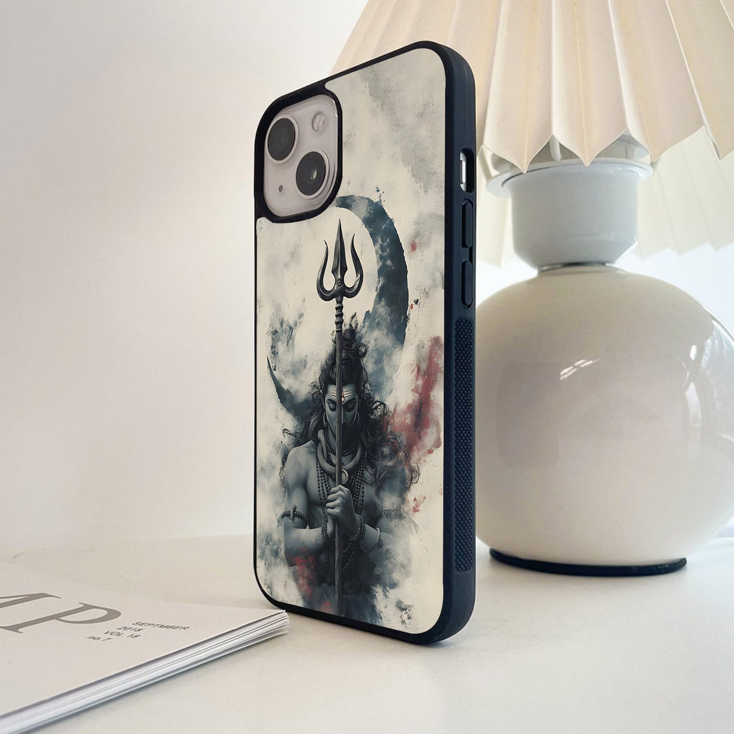 Divine Shiva Trident Glass Case