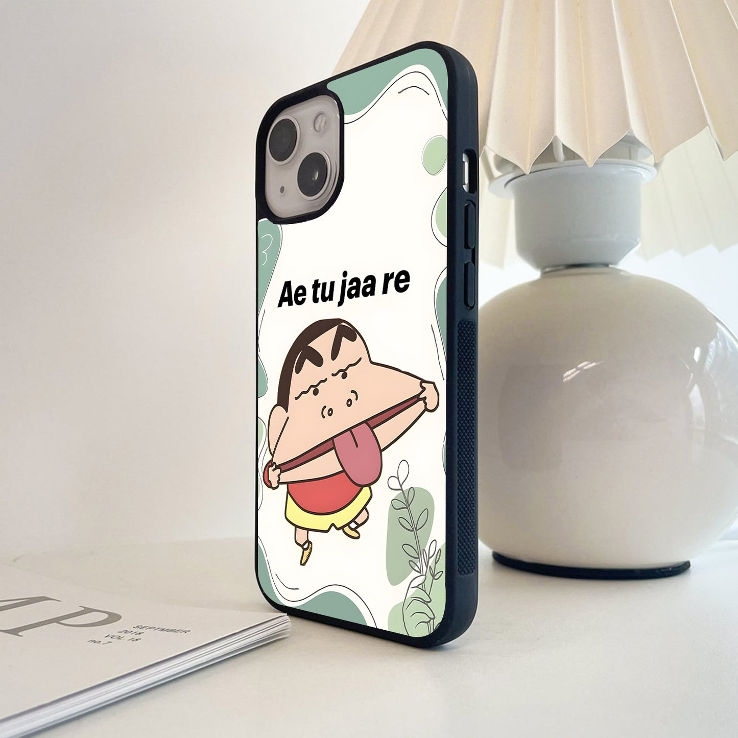 Shinchan Funny Face Glass Case
