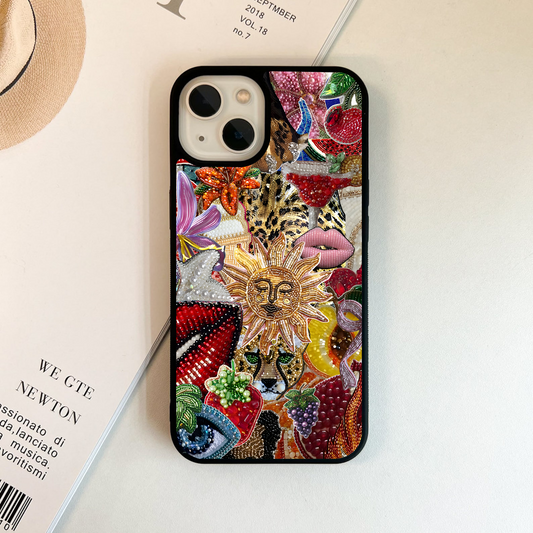 Beaded Fashion Jungle Glass Case