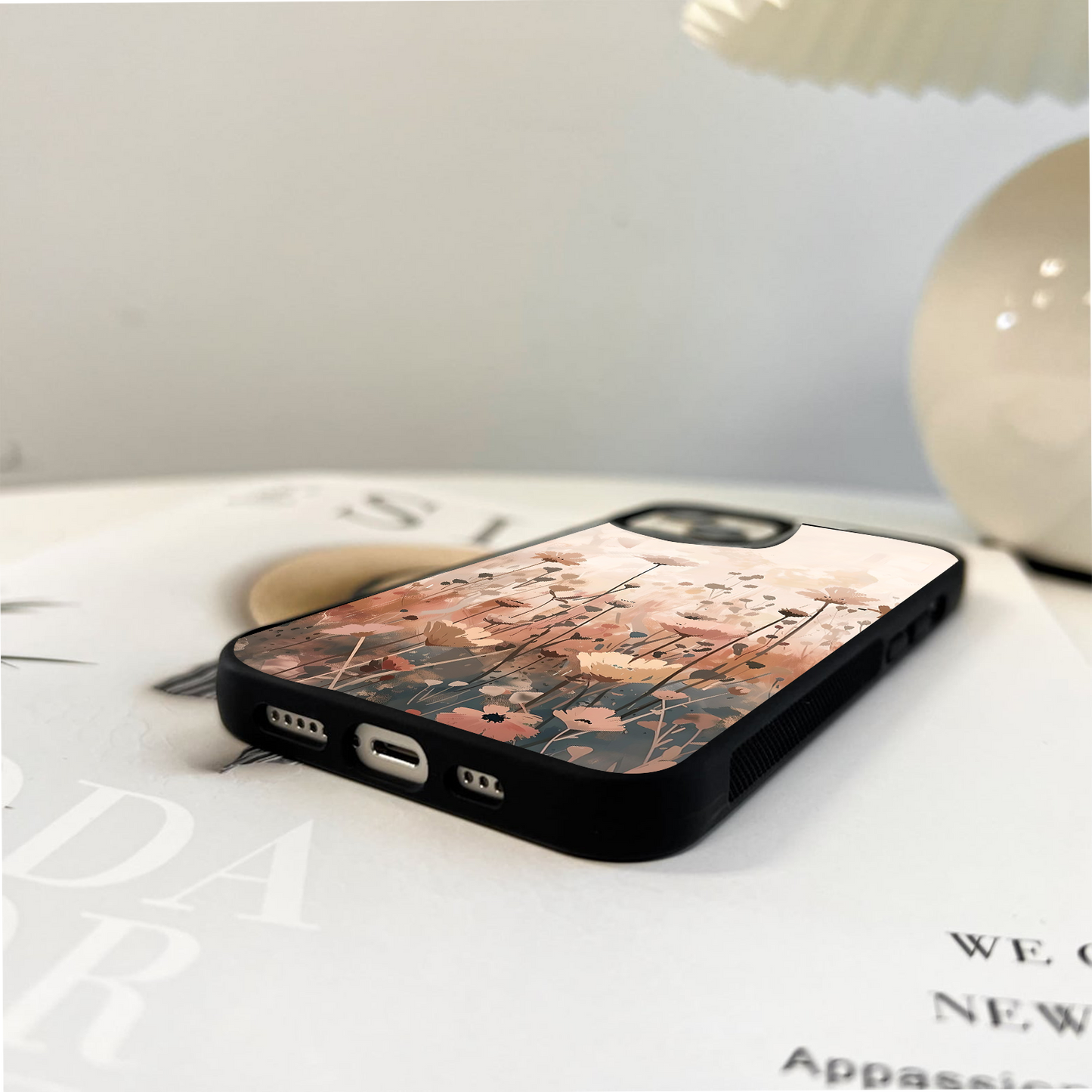 Pastel Wildflowers Glass Case