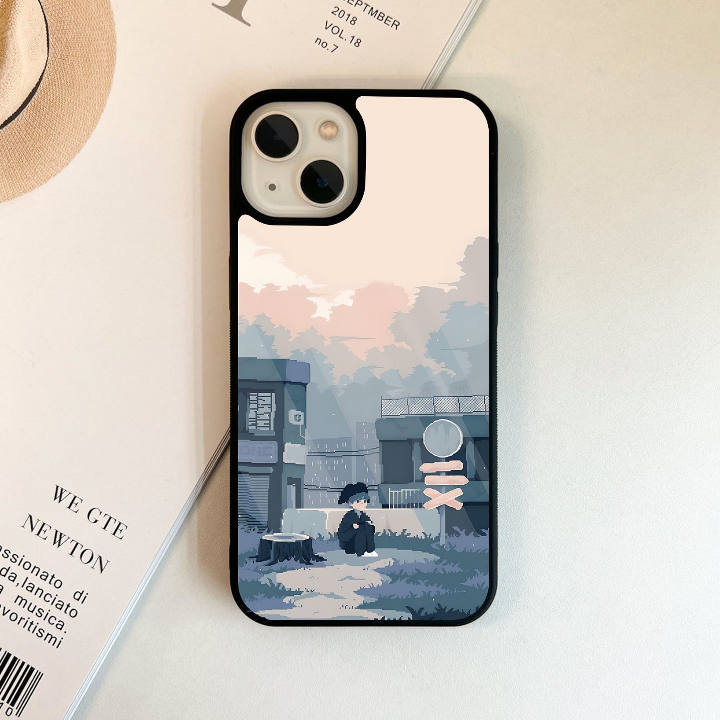 Pixel Rain Mood Glass Case