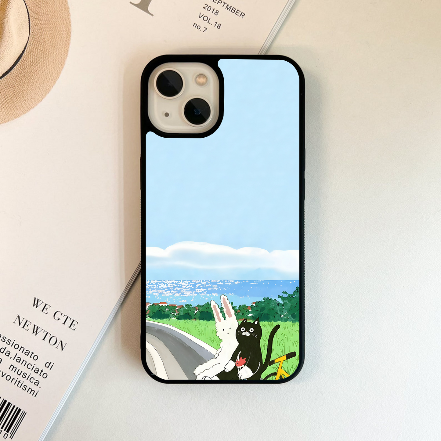 Bunny & Cat Ride Glass Case