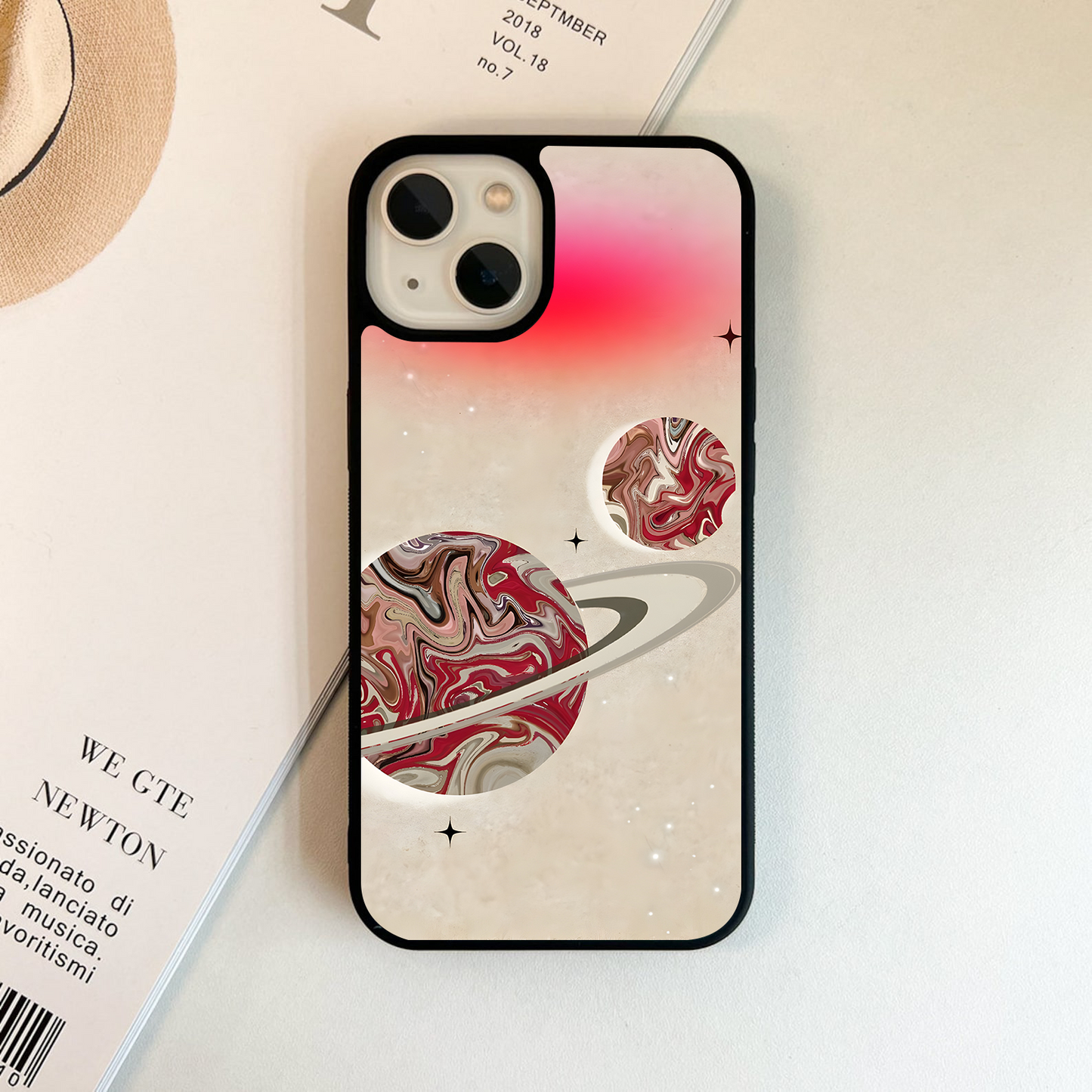 Saturn Blush Aura Glass Case