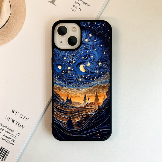 Papercut Dark Senery Glass Case