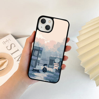 Pixel Rain Mood Glass Case