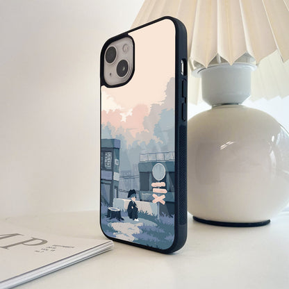 Pixel Rain Mood Glass Case