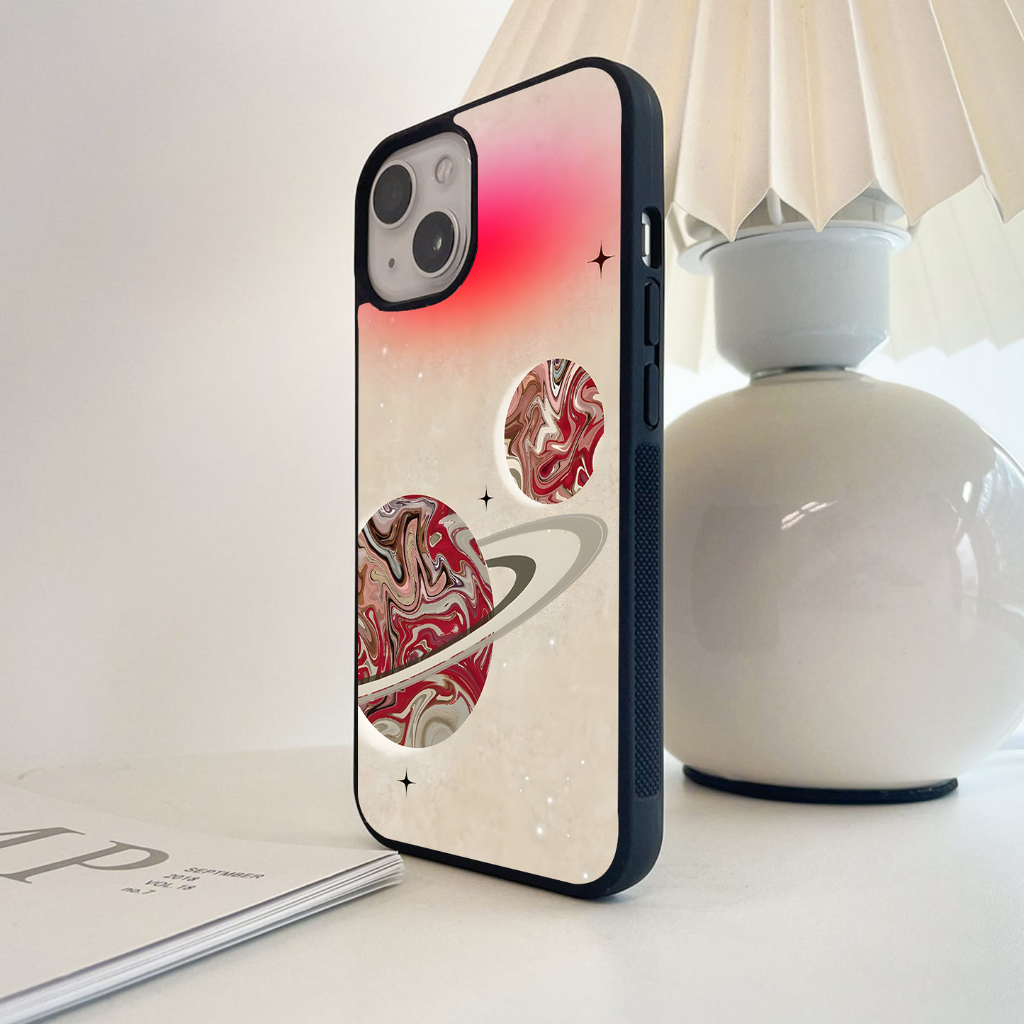 Saturn Blush Aura Glass Case