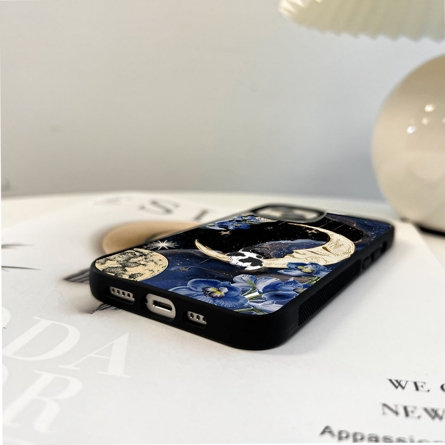 Moonlit Cat Dreams Glass Case