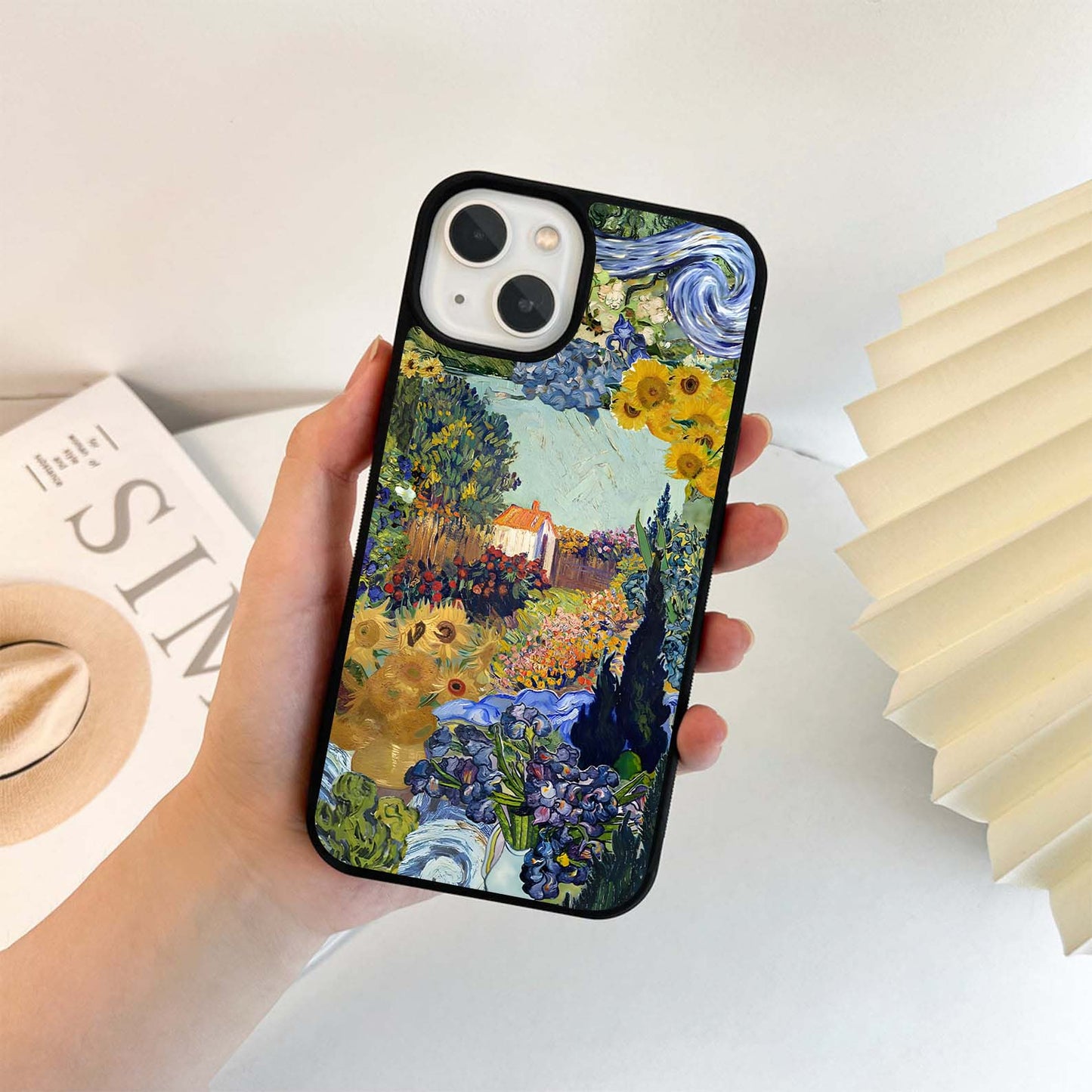 Van Gogh–style floral field Glass Case