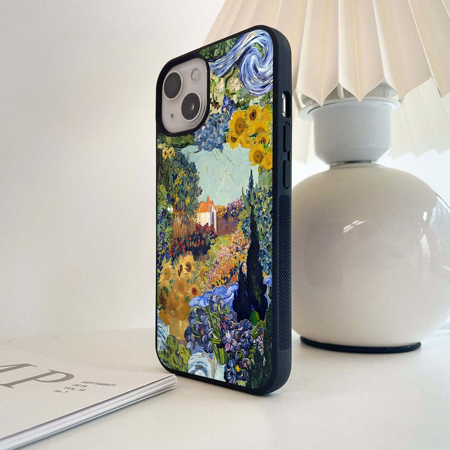 Van Gogh–style floral field Glass Case
