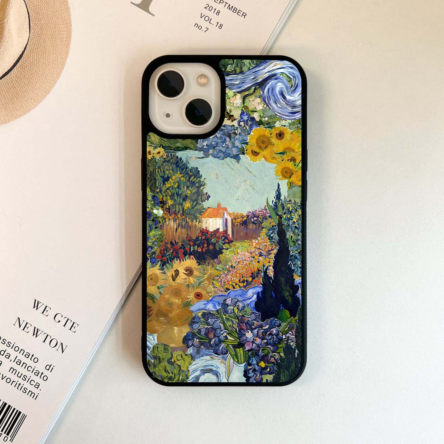 Van Gogh–style floral field Glass Case