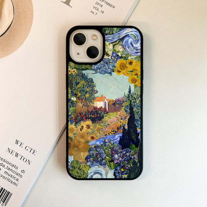 Van Gogh–style floral field Glass Case