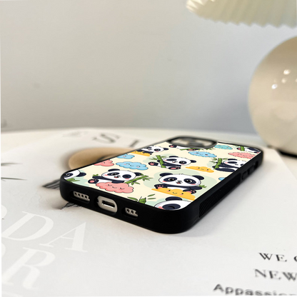 Happy Panda Clouds Glass Case