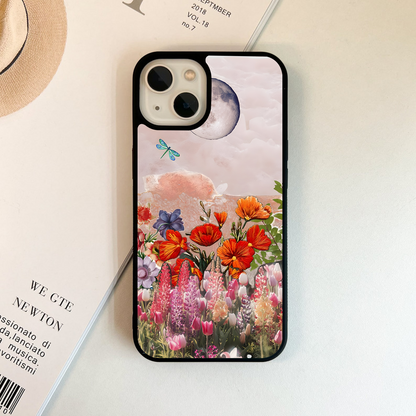 Moonlit Floral Garden Glass Case