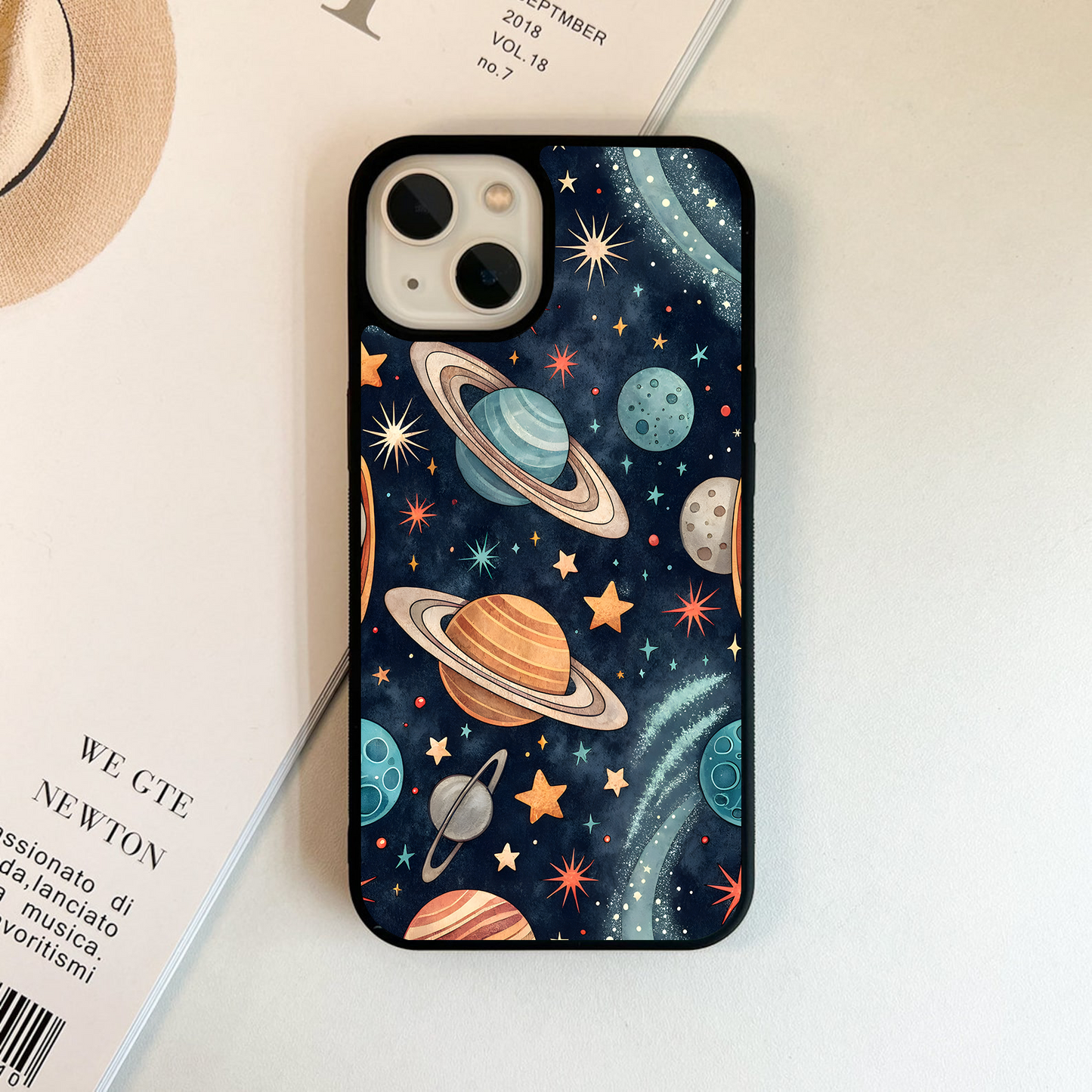 Planets Pattern Glass Case