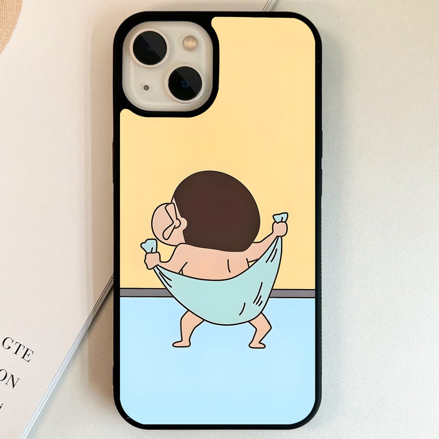 Shinchan Towel Dance Glass Case