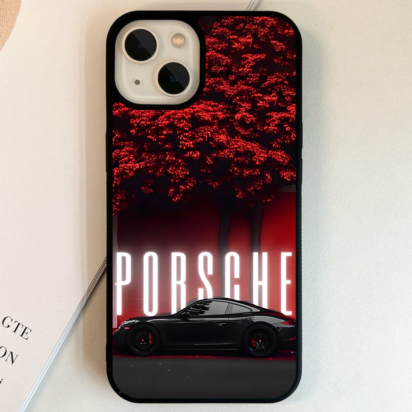 Porsche Midnight Crimson Drive Glass Case