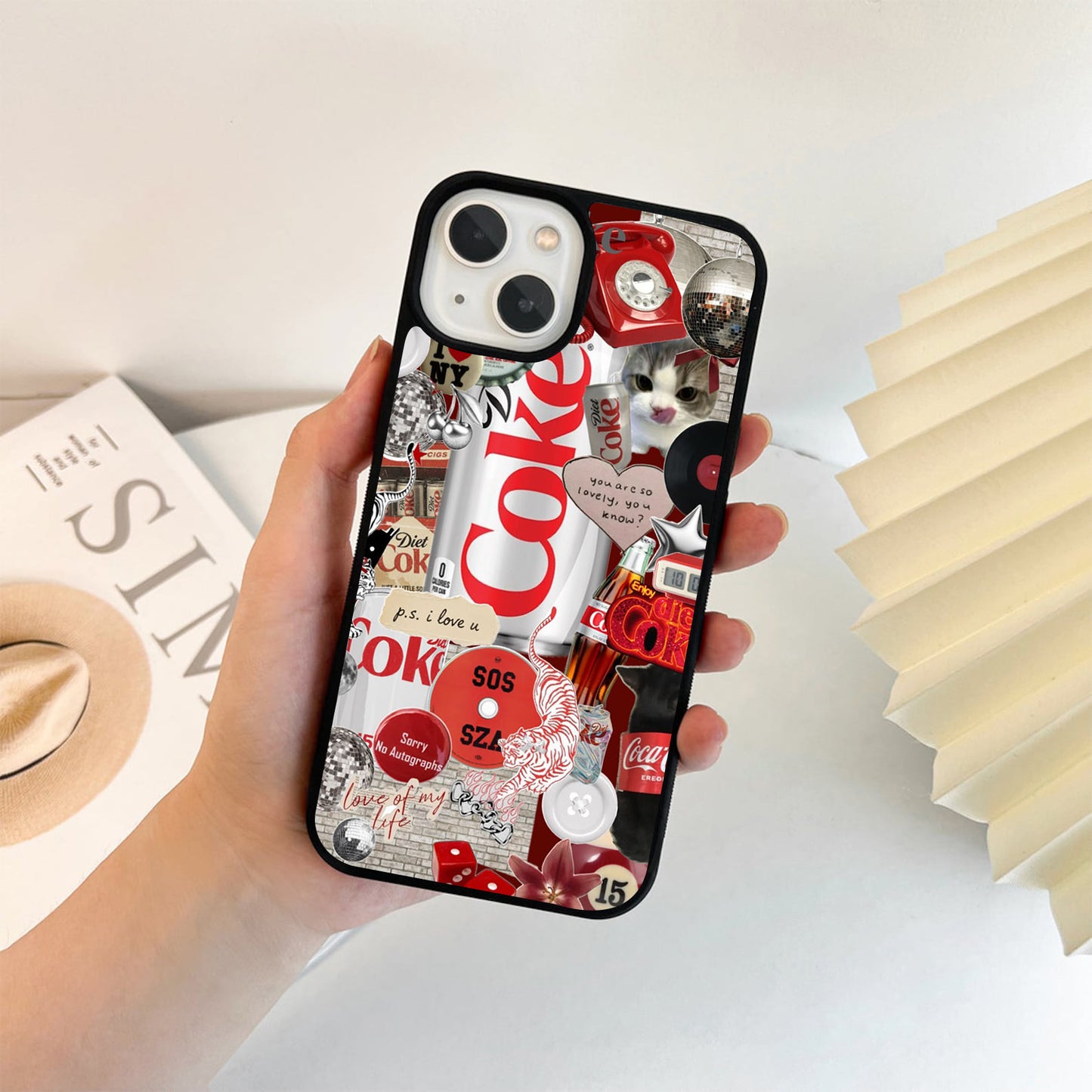Diet Coke Retro Collage Glass Case