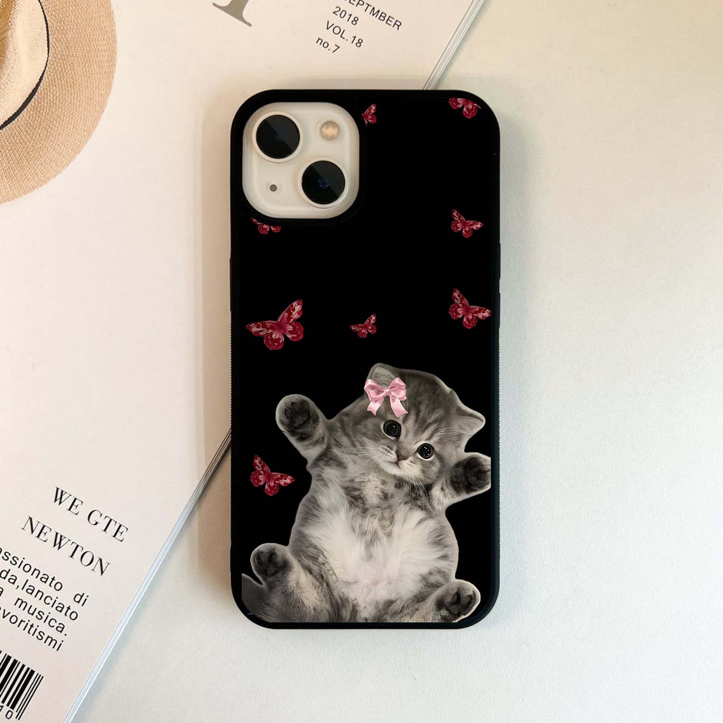 Butterfly Cat Bliss Glass Case