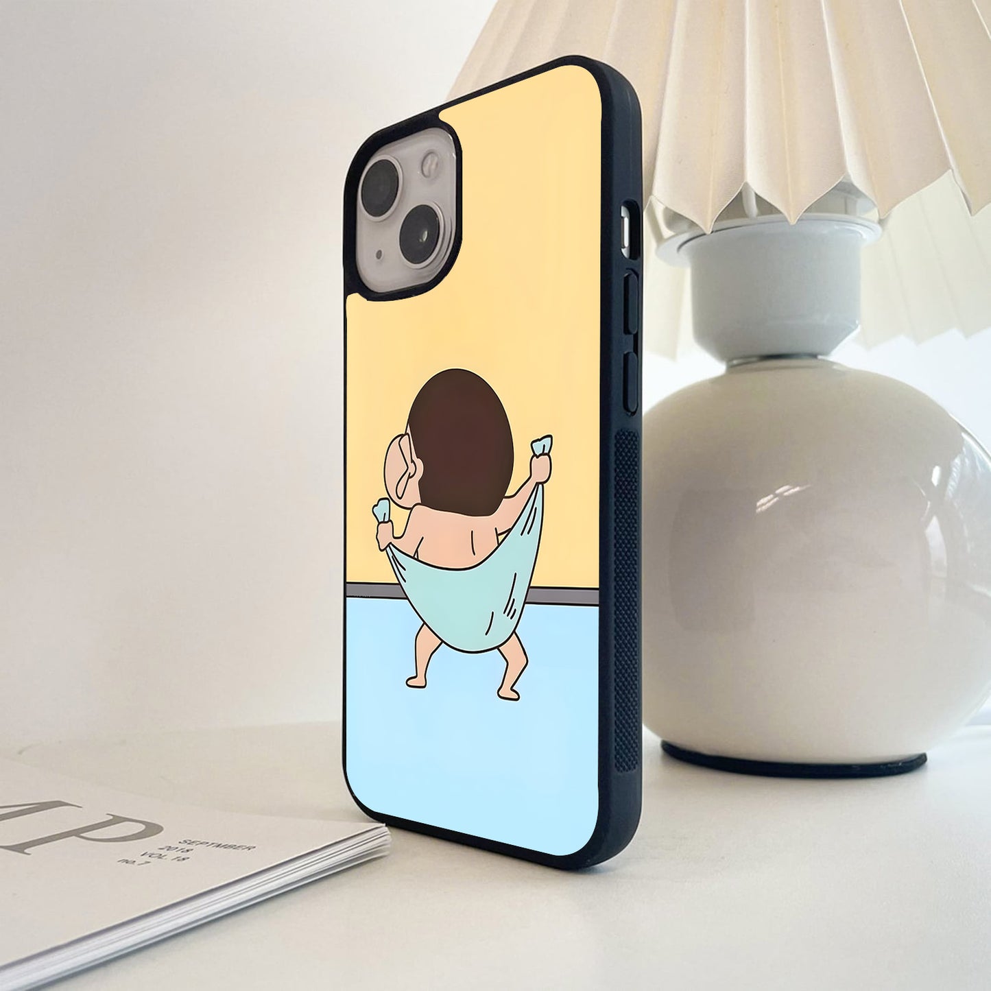 Shinchan Towel Dance Glass Case