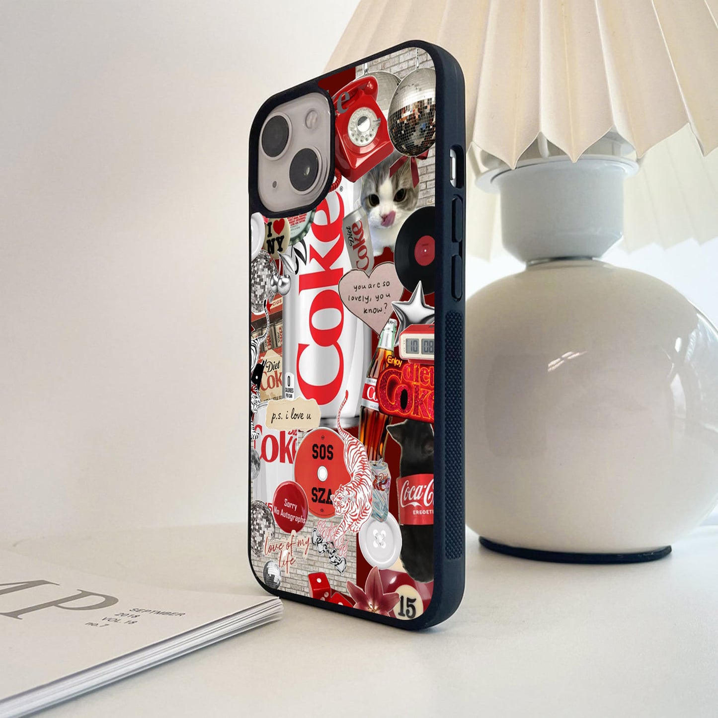 Diet Coke Retro Collage Glass Case