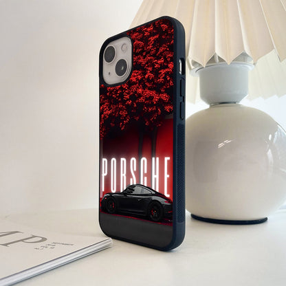 Porsche Midnight Crimson Drive Glass Case
