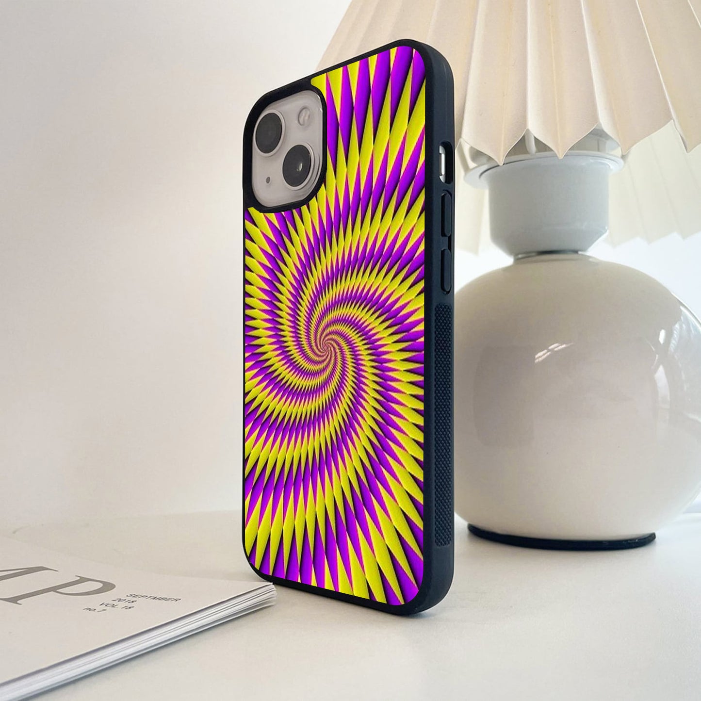 Purple Yellow Hypnosis Glass Case