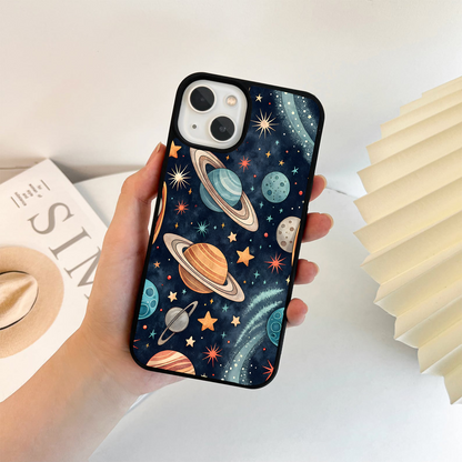 Planets Pattern Glass Case