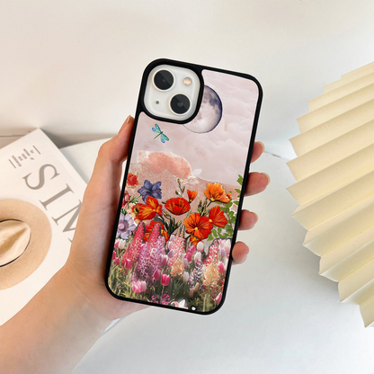 Moonlit Floral Garden Glass Case