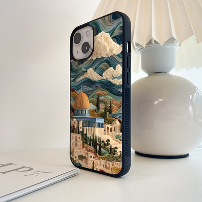 Whimsical Cityscape Dreams Glass Case