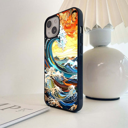 Whirlwind Wave Bloom Glass Case