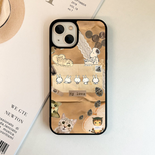 Retro Love Scrap Glass Case