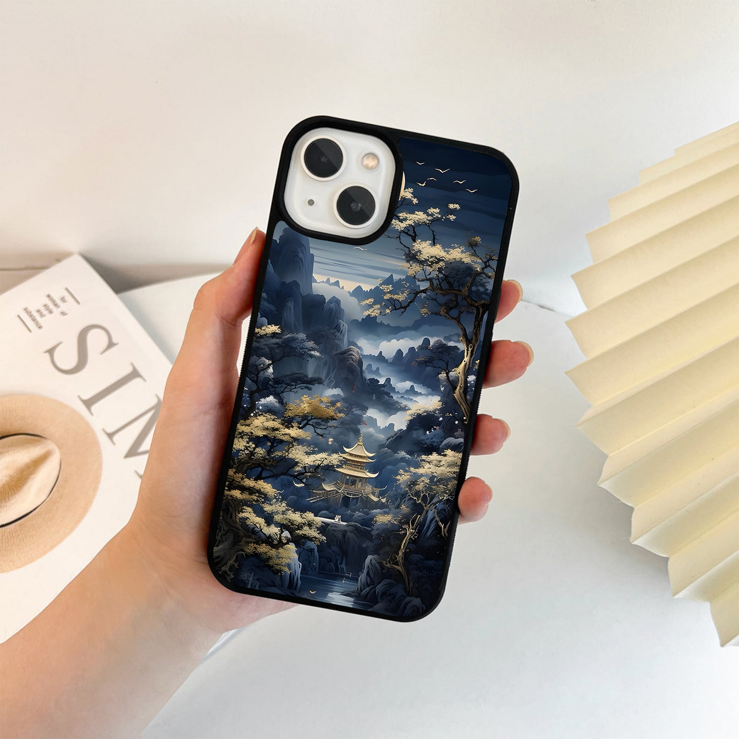 Moonlit Temple Serenity Glass Case