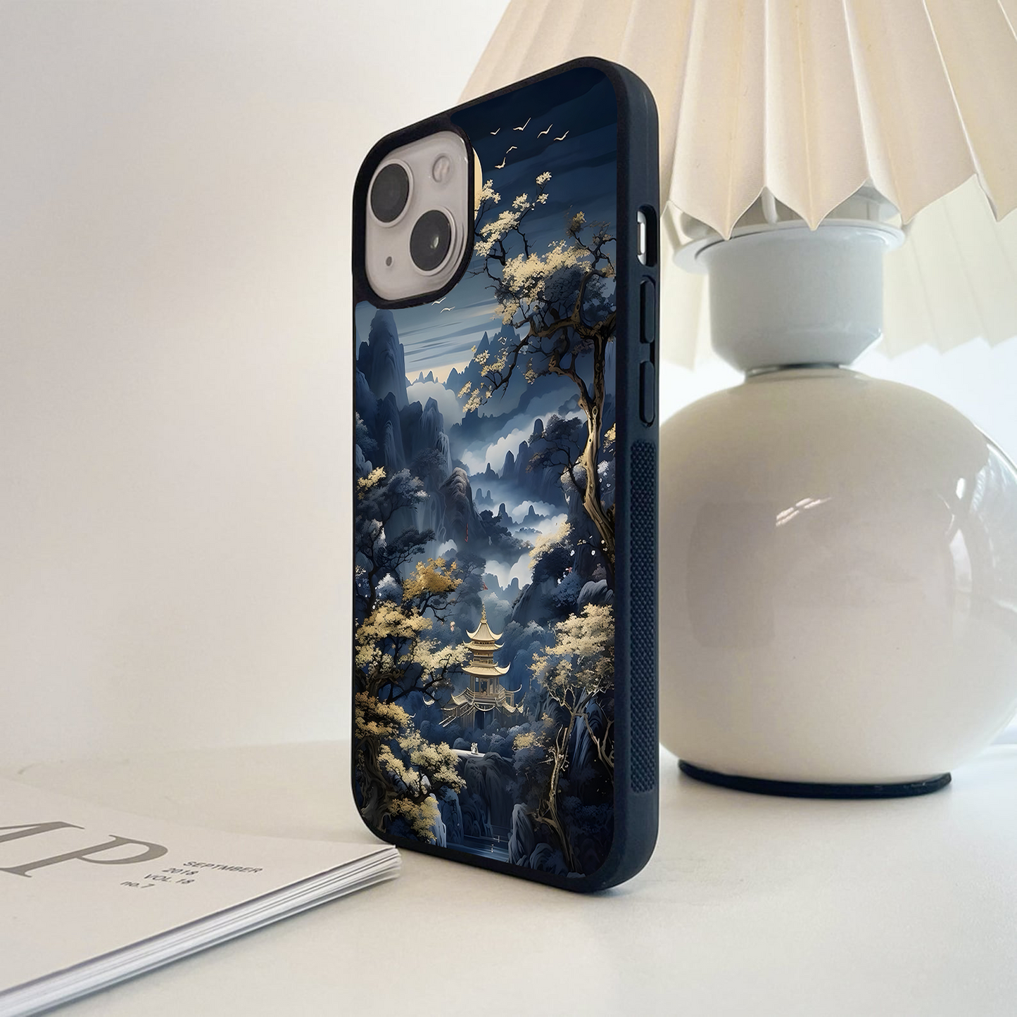 Moonlit Temple Serenity Glass Case