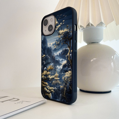 Moonlit Temple Serenity Glass Case