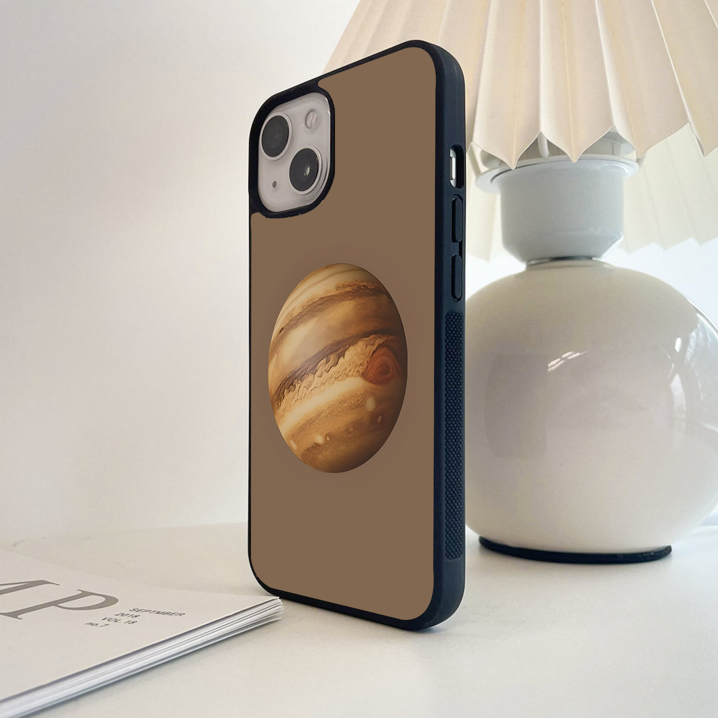 Wooden Jupiter Swirl Glass Case