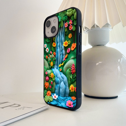 Waterfall Clay Forest Glass Case