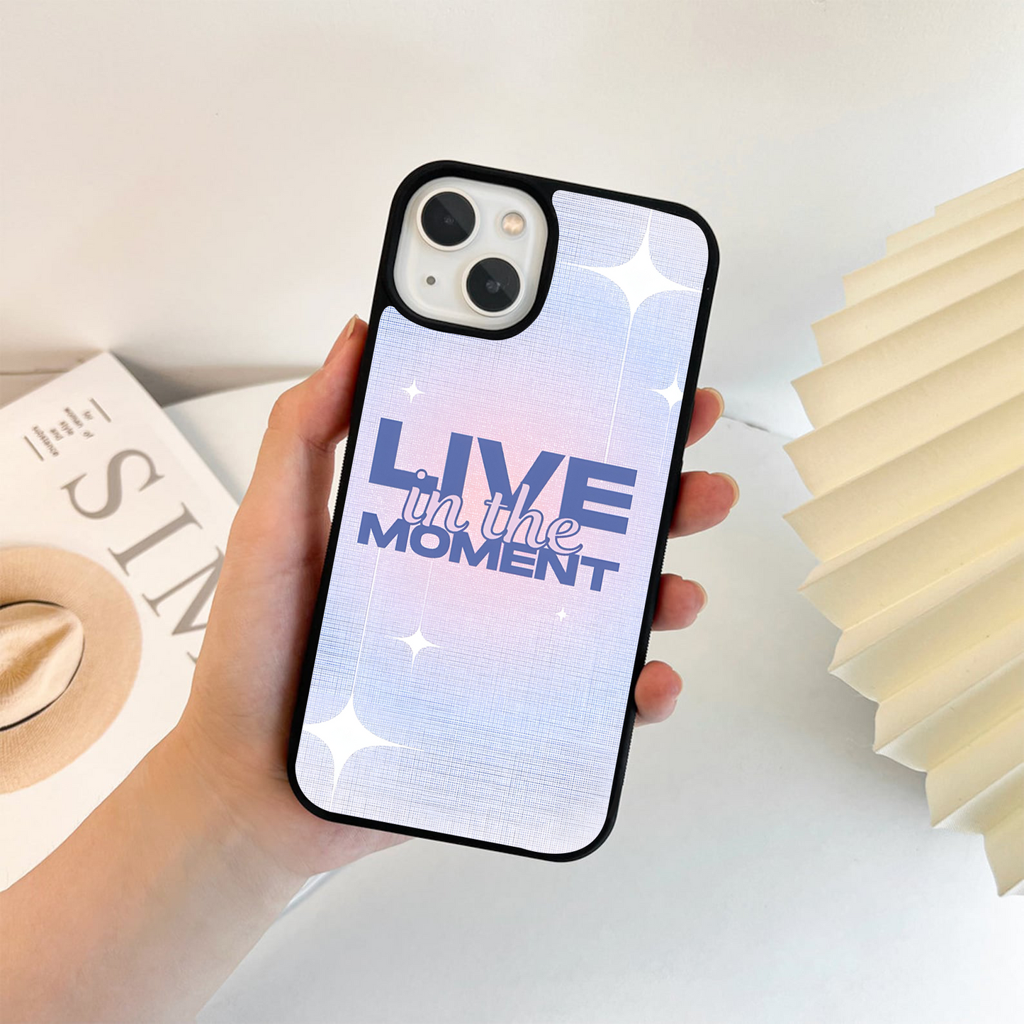 Live In The Moment Quote Glass Case