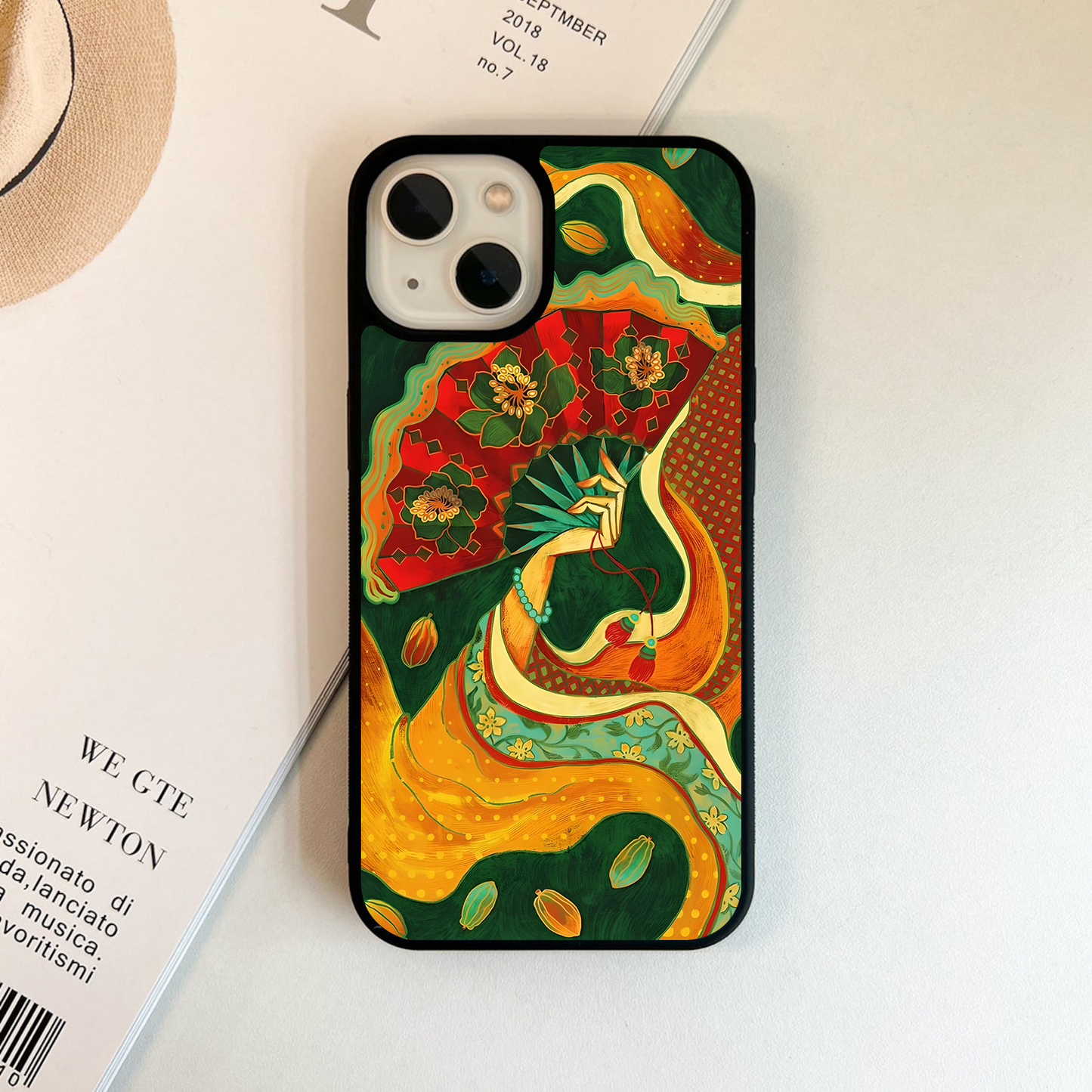 Blooming Fan Art Glass Case