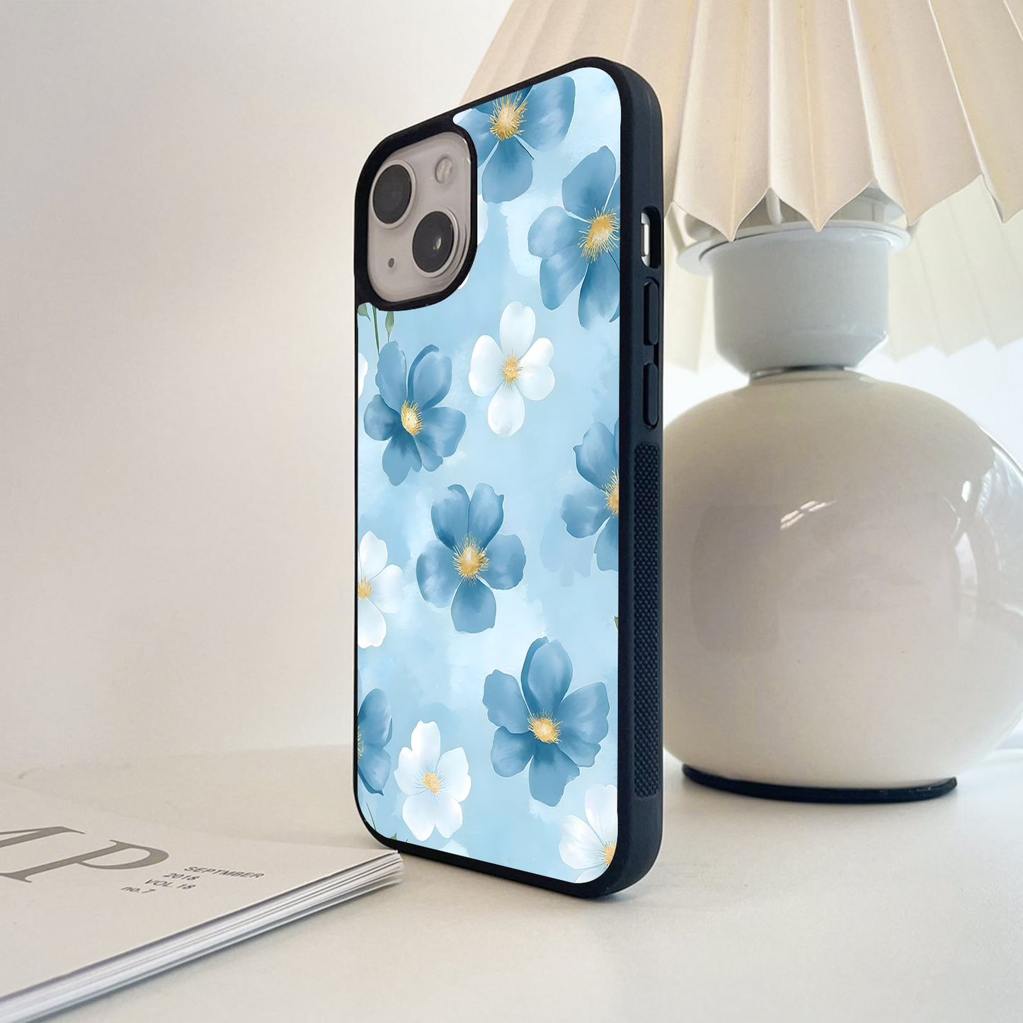 Blue Blossom Breeze Glass Case