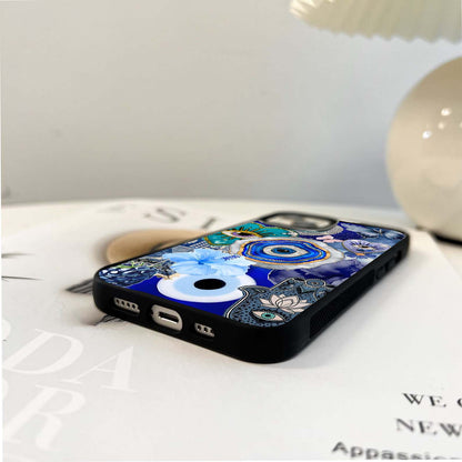 Crimson Evil Eye Charm Glass Case