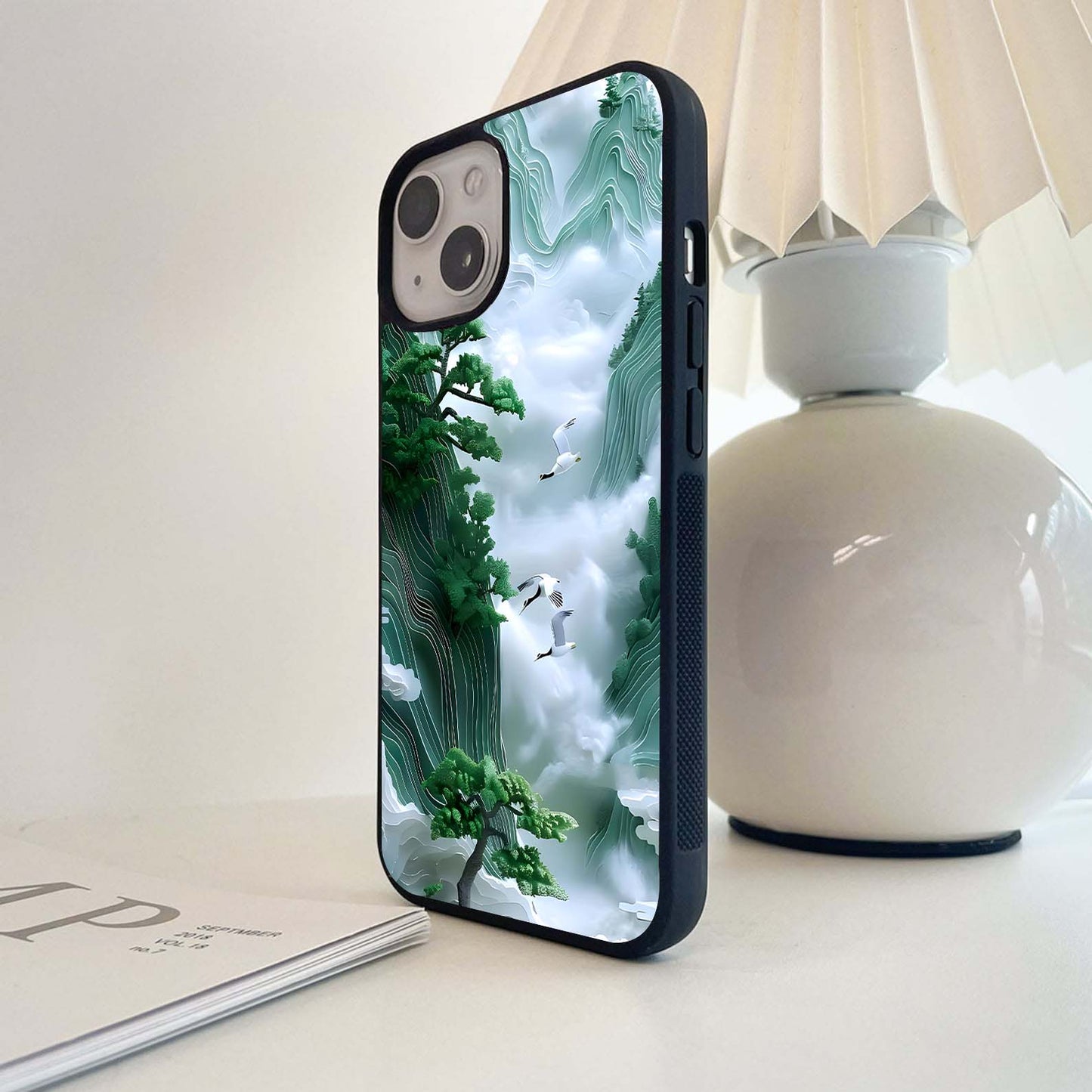 Emerald Crane Ascent Glass Case