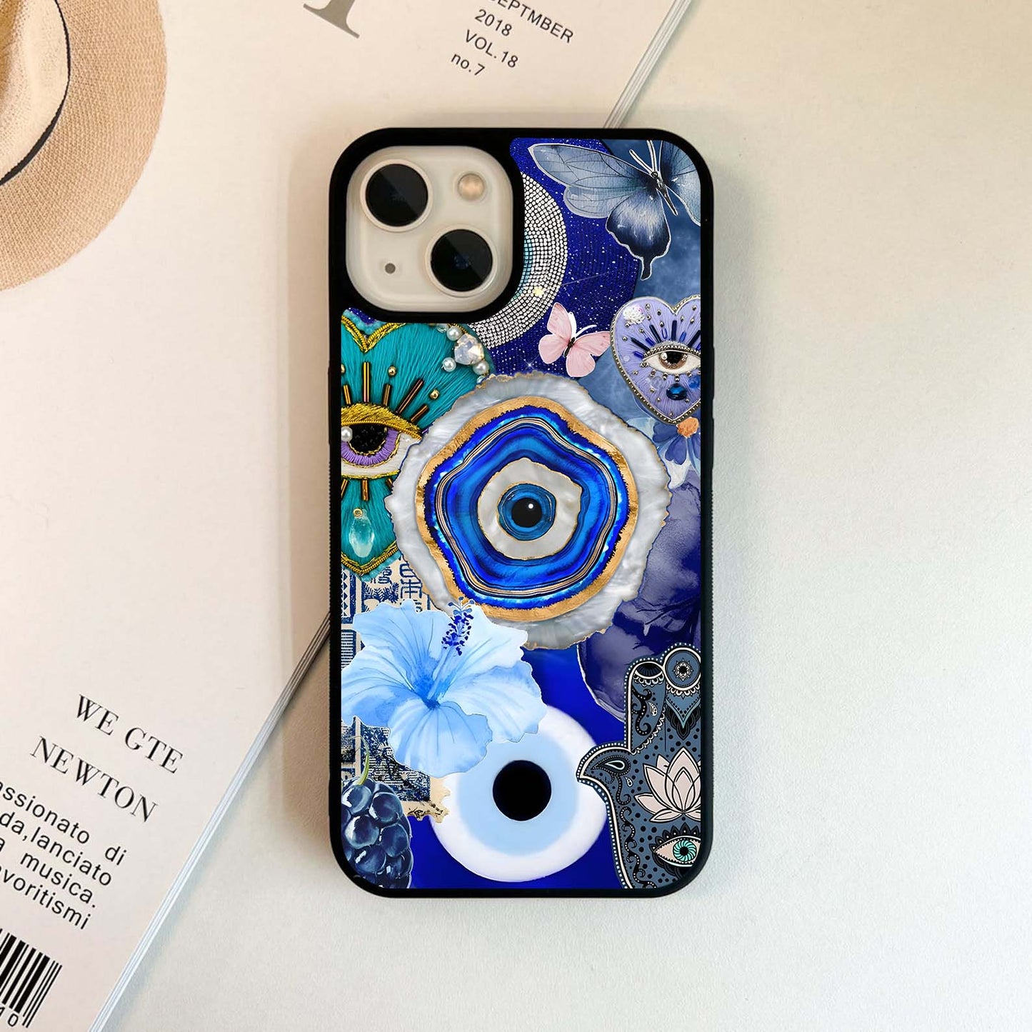 Crimson Evil Eye Charm Glass Case