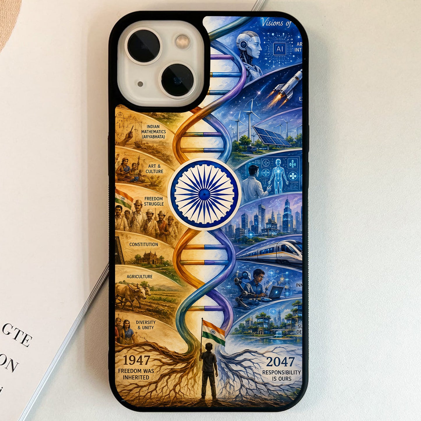 India Vision 1947 Glass Case