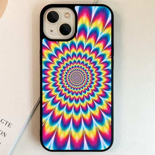 Rainbow Flower Hypnosis Glass Case
