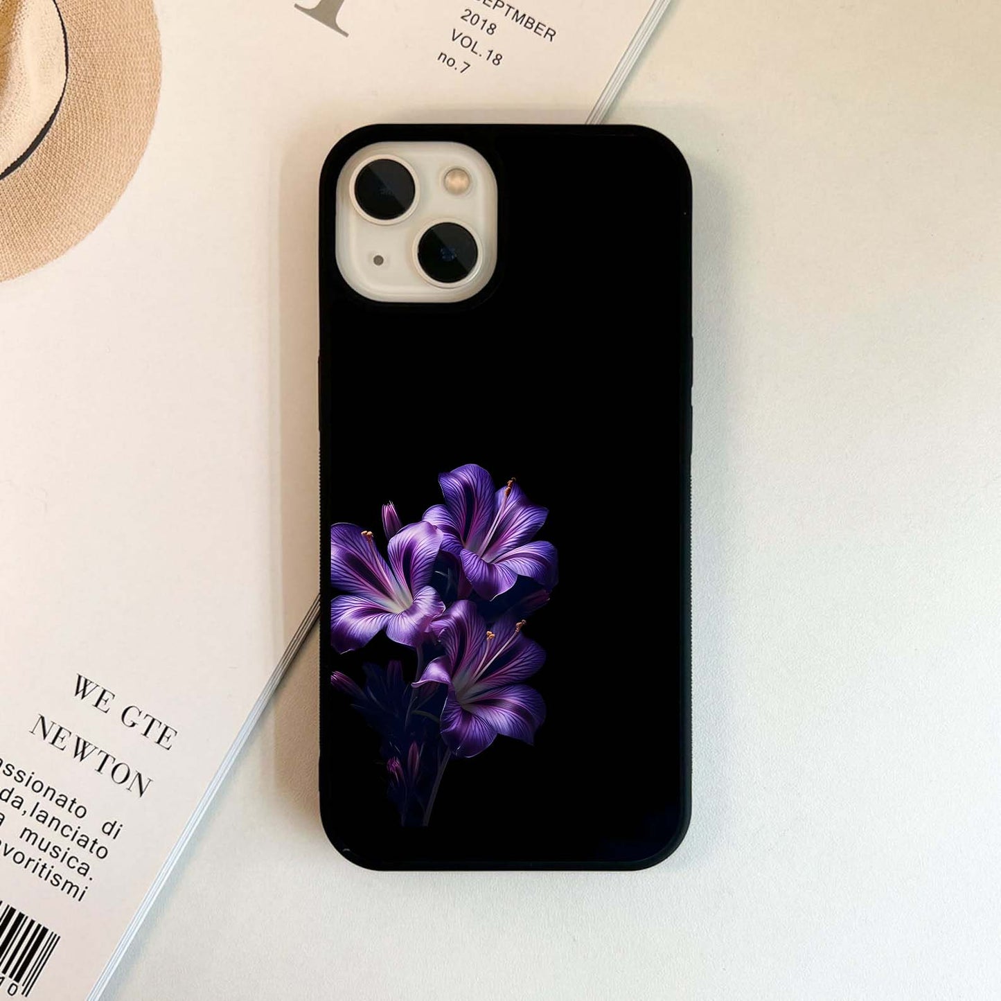 Purple Midnight Bloom Glass Case