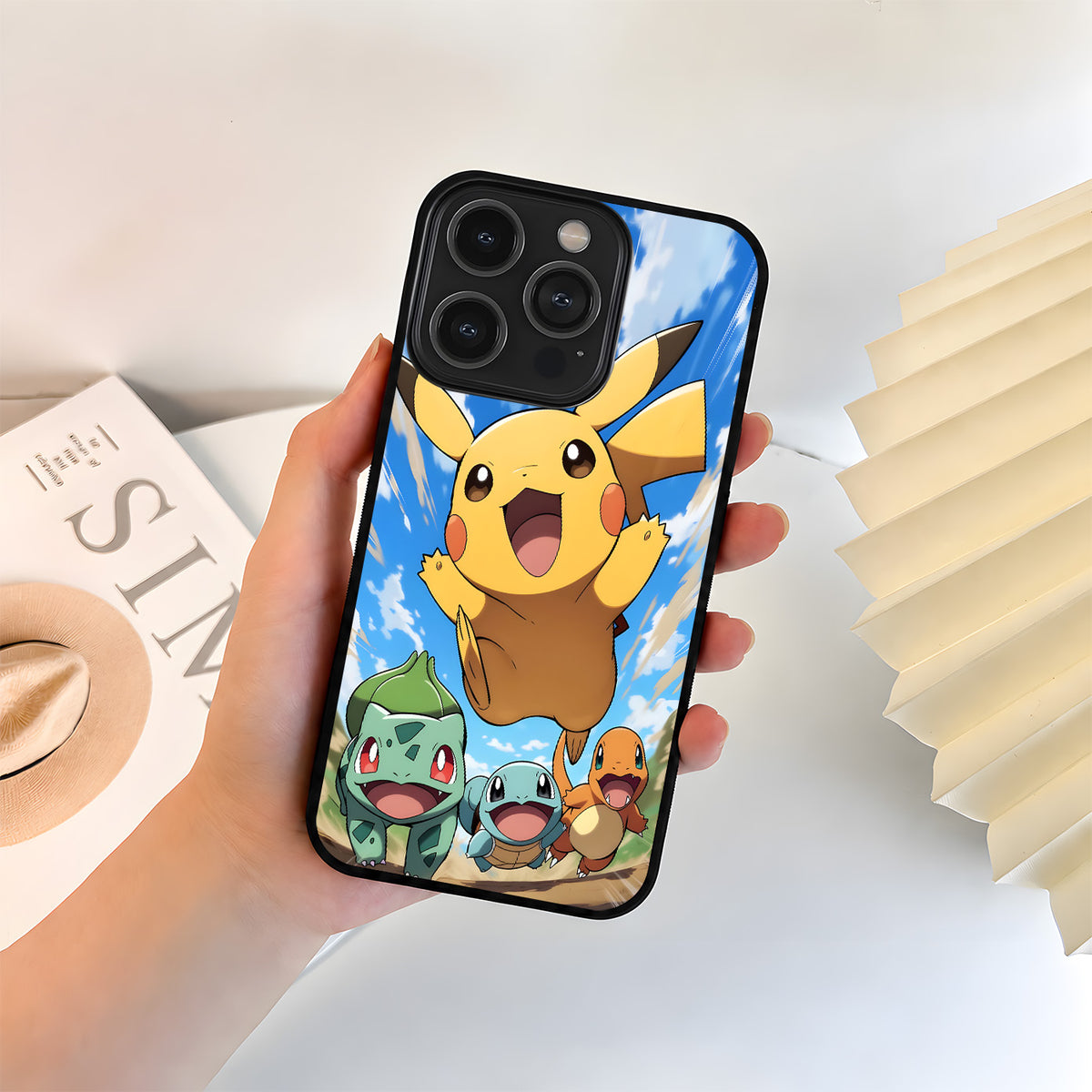 Pokemon Pikachu Jump Glass Case