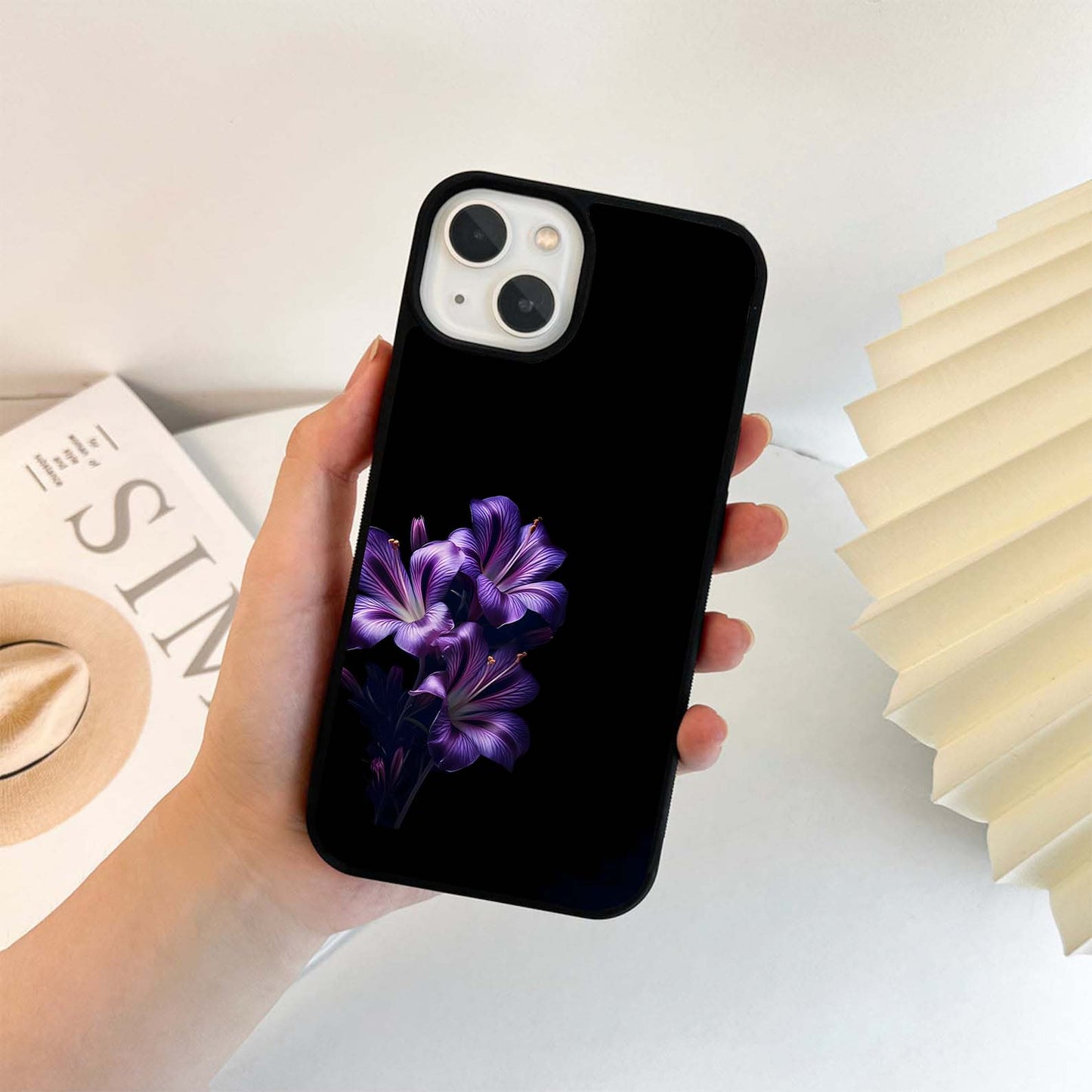 Purple Midnight Bloom Glass Case